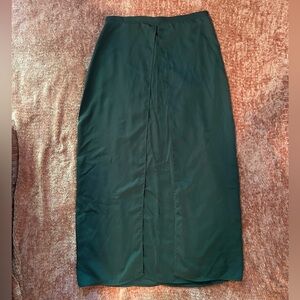 Forest Green Double Thigh Slit Women's Maxi Skirt
